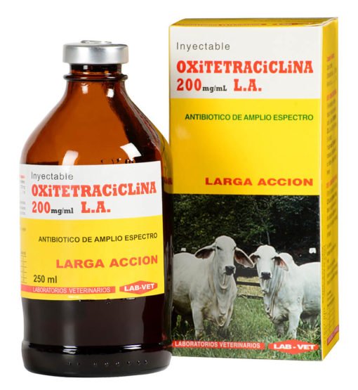 Oxitetraciclina antibiótico veterinario para aves y bovinos